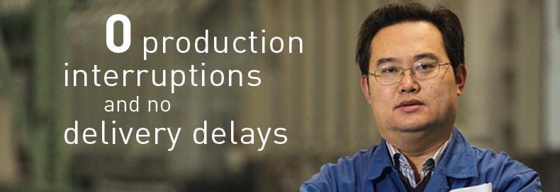0 production interruptions and no delivery delays