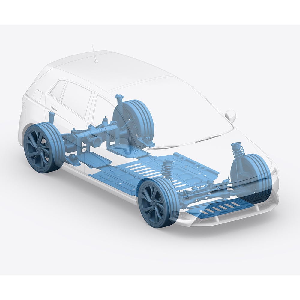 Bossard柏中新能源汽车底盘紧固解决方案，包括结构型紧固件、楔形锁紧紧固件、轮毂螺母和车架螺母、凸轮螺栓、螺母和垫圈等
