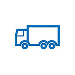 Blaues Piktogramm mit LKW