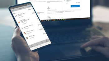 Mobiltelefon med Bossard scannings app